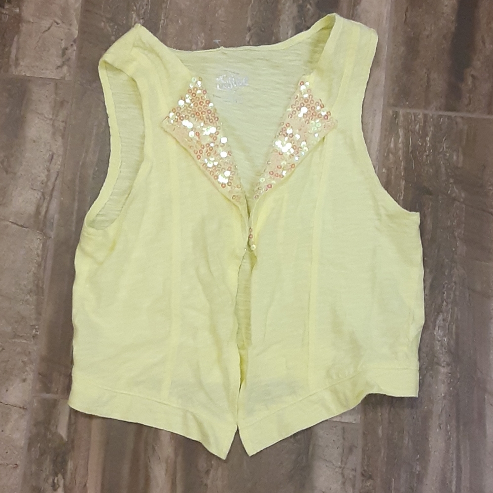 Justice size 12 yellow sequined vest